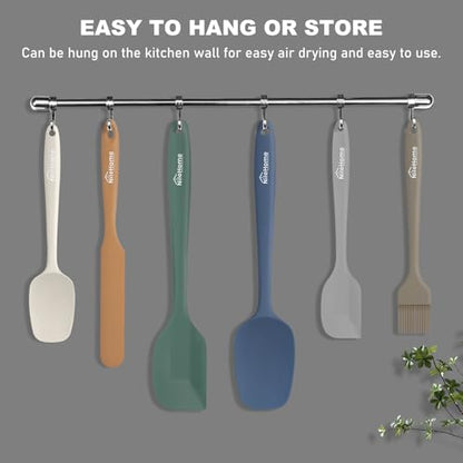 NileHome 6 Pieces Silicone Spatula Set with Silicone Brush,Forest Style | Food-Grade Material,Heat Resistant Up to 600°F,Dishwasher Safe,BPA-Free - color: Forest Style