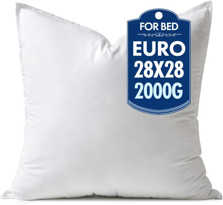MIULEE 28x28 Inch Synthetic Down Alternative Euro Pillow Insert | Euro Decorative Throw Pillow 28 x 28 Inch Body Bed Sleeping Ultra Soft Fluffy Form for Sofa Couch Bed - size: 28x28Inch (pack of 1)