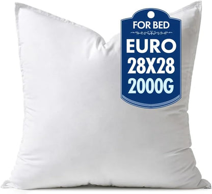 MIULEE 28x28 Inch Synthetic Down Alternative Euro Pillow Insert | Euro Decorative Throw Pillow 28 x 28 Inch Body Bed Sleeping Ultra Soft Fluffy Form for Sofa Couch Bed - size: 28x28Inch (pack of 1)