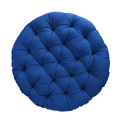 Sorra Home Tufted Papasan Cushion - Bucket & Moon Chair Comfy Round Cushion - Floor Pillow with Plush Foam for Indoor Furniture (Frame Not Included) - Blue (44" x 44" x 4") - color: Blue, size: 44 in x 44 in x 4 in
