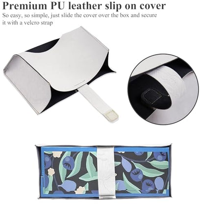 Leather Cover for Disposable Paper Hand Towel Box, Compatible with Kleenex Paper Hand Towel(1-Carved White) - color: 1-carved White