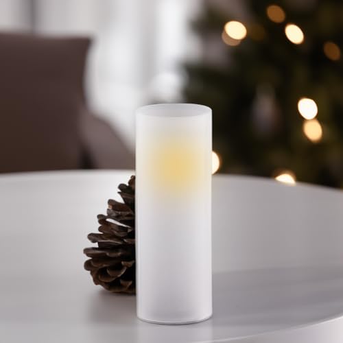 WGVI Hurricane Candle Holder Sleeve, W: 3", Ht: 10", Frosted Glass Cylinder Open Both Ends, Chimney Tube Shade, 2 Pieces - color: Frosted, size: 3x10"H