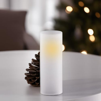 WGVI Hurricane Candle Holder Sleeve, W: 3", Ht: 10", Frosted Glass Cylinder Open Both Ends, Chimney Tube Shade, 2 Pieces - color: Frosted, size: 3x10"H