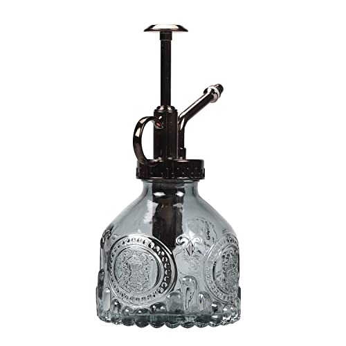 TOMEX Glass Plant Mister Spray Bottle 200ML Vintage Style Plant Spritzer Small Sprayer Mister Succulent Watering Bottle with Top Pump Watering Can for Indoor Outdoor House Plants,Flowers (Grey) - color: Gray