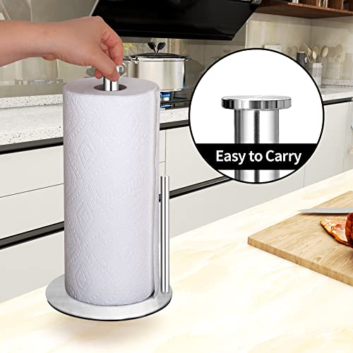 Paper Towel Holder Countertop, OBODING, Stainless Steel Kitchen Paper Towel Holder Stand for Kitchen Organization, Stainless Steel Paper Towel Holders for Standard and Large Rolls (Silver) - color: Silver