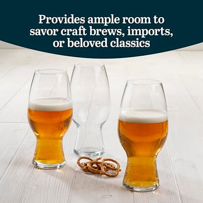 Libbey Entertaining Essentials Tall Craft Beer Glasses - Elegant Beer Glass Set of 6 - IPA Tulip Glasses for Imports, Indian Pale Ales, & Classics - color: IPA 6