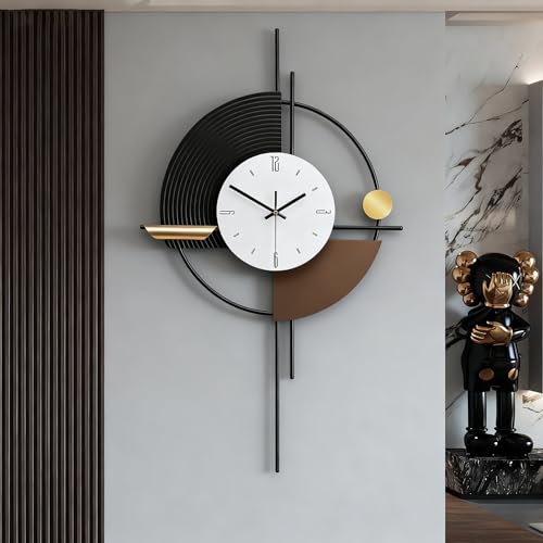 SIN&MI Modern Wall Clock for Living Room,Large Decorative Wall Clock,Digital Creative Silent Clock Battery Operated for Kitchen/Entryway/Bedroom/Office/Dinning Room Metal Wall Decor，17.5 * 31 Inch - color: White2507, size: 17.5*31Inch