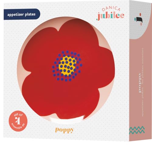 Jubilee Poppy Appetizer Plates Set of 4 Assorted - color: Poppy