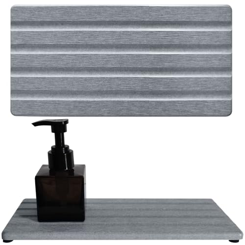Diatomite Soap Dish Holder Water Absorbing Stone Tray Bathroom Countertop | 2PCS, 9.5" x 4.7", Fast Drying, Kitchen Sink Organizer, Vanity Tray, Diatomaceous Earth Coaster, Sponge Holder, Sink Caddy - color: Gray, size: 9.5" x 4.7" (24 x 12cm)
