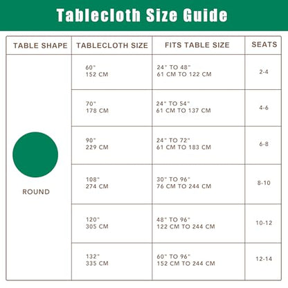 Biscaynebay Textured Fabric Round Tablecloths 70", Natural Water Resistant Table Cloth Circle Folding Table Covers for Dining, Kitchen, Wedding, Parties etc. Machine Washable - color: Natural, size: 70" (Round)