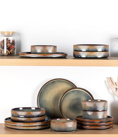 7.5" Ceramic Pasta Bowls Set of 4, Salad Bowls | Versatile Serving Bowls for Pasta, Salad, Fruit & Noodles, Housewarming & Wedding Gift, Cocoa Mocha - color: Cocoa Mocha, size: 7.5 Inch