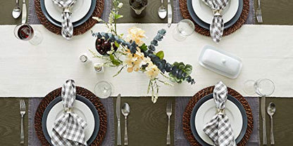 DII Variegated Tabletop Collection, Table Runner3x72, Off-White - color: Off-white, size: Table Runner, 13x72"