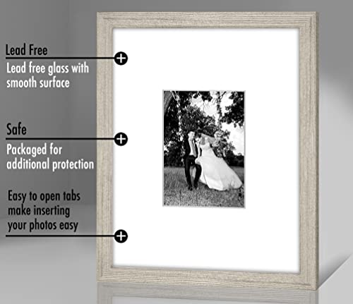 Americanflat 11x14 Picture Frame - Matted to 5x7 - Driftwood | Engineered Wood construction, Shatter-resistant glass, hangs vertical or horizontal, sawtooth hangers included - color: Driftwood