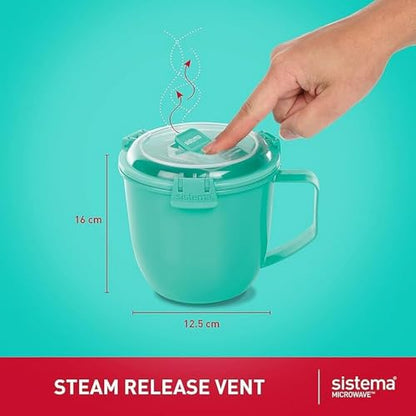 Sistema Microwaveable 900mL Soup Mug, Large Microwave Food Container with Steam-Release Vent, Dishwasher & Freezer-Safe, BPA-Free, Color May Vary, Large (Pack of 4) - size: Large (Pack of 4)
