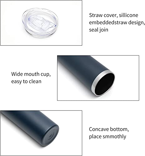 HASLE OUTFITTERS 20 oz Skinny Tumblers Bulk Set, Stainless Steel Insulated Slim Tumblers with Lids, Reusable Double Wall Travel Coffee Mugs, Durable Powder Coated Travel Water Cups(Navy, 12) - color: Navy Blue, size: 20 oz (12 Count)