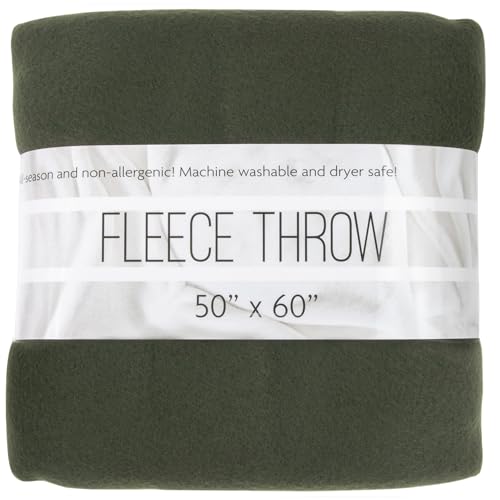 50x60 Throw Blankets, Ultra Soft Hypoallergenic Fleece Fall Throw Blanket for Livingroom, Couch, Chair, Bed, Olive Green - color: Hunter Green