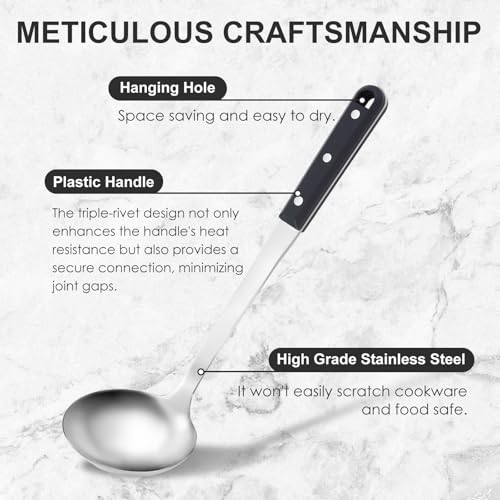Pleafind 4-Pcs Cooking Utensils Set, Stainless Steel Kitchen Utensils, Mirror Polished Kitchen Essentials Set Include Wok Ladle, Slotted Spoon, Wok Spatula ＆Slotted Spatula, Dishwasher Safe - color: 4P-Grey