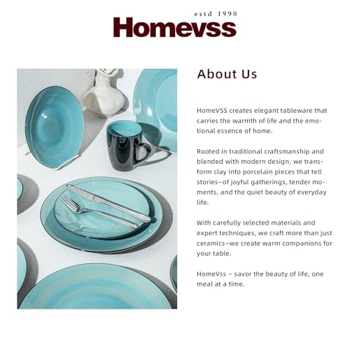 HomeVss Sonoma 16 Piece Stoneware Dinner Set, Outside Black + Inside Handpainted Color Turquoise with speckle - color: Turquoise