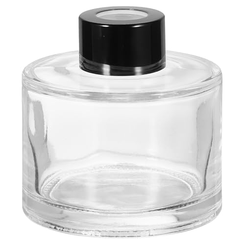 HARFINGTON 120ml/4oz Empty Glass Diffuser Bottle 3" x 2.8" Refillable Fragrance Accessories Aromatherapy Jar Container for Replacement Reed Diffuser DIY Home Bathroom Transparent - size: 4.1 Ounces