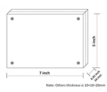 NIUBEE 5x7 Acrylic Picture Frame 5 Pack, 20% Thicker Block Clear Double Sided Photo Postcard Display - size: 5x7"(5 Packs)