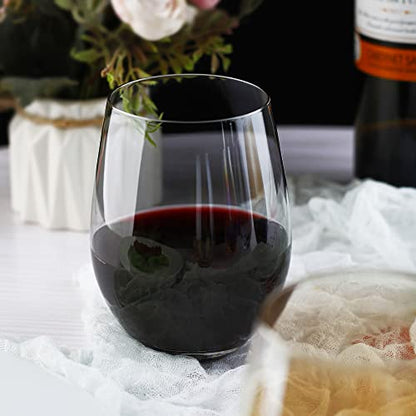 LUXU Wine Glasses Large Stemless Wine Glasses,20 oz,Set of 4 | Grey Juice Drinking Glasses,No Stem Glass Beverage Cups,All-Purpose Water Glasses for Ice Coffee,Tea,Red or White Wine - color: Gray