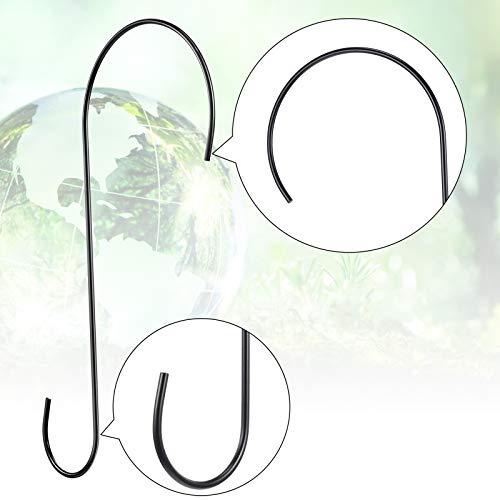 Hotop 6 Pieces Heavy Duty Big S Hooks Bird Feeder Garden Rustproof Stainless Steel Hook for Tree Branch, Kitchen, Bird House, Plants, Baskets, Lanterns and Bicycles(12 Inch,Black) - color: Black, size: 12 Inch