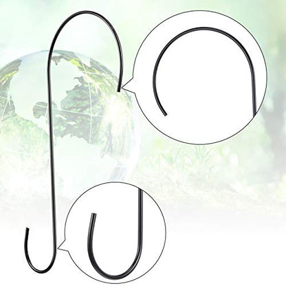Hotop 6 Pieces Heavy Duty Big S Hooks Bird Feeder Garden Rustproof Stainless Steel Hook for Tree Branch, Kitchen, Bird House, Plants, Baskets, Lanterns and Bicycles(12 Inch,Black) - color: Black, size: 12 Inch