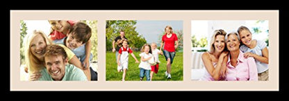 ArtToFrames Collage Photo Frame Single Mat with 3-8x10 Openings with Satin Black Frame and Alabaster mat. - color: 3 - 8x10 - (2134), size: Alabaster