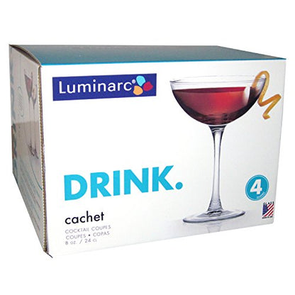 Luminarc Cachet 8 Ounce Coupe Cocktail Glass, Set of 4 - size: 8 oz (Set of 4), style: Standard Packaging