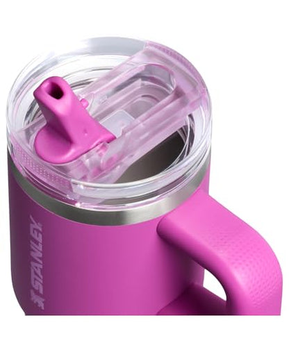 STANLEY Quencher ProTour Flipstraw Tumbler, 14 oz, Dark Blossom | Built-In Straw & Handle | Cupholder Compatible for Travel | Leakproof Insulated Stainless Steel Cup | BPA-Free - color: Dark Blossom, size: 14 Ounces