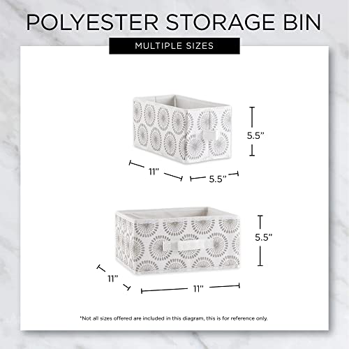 DII Non Woven Polyester Storage Bin, 11x11x5.5-inch, Starburst Gray, 2 Piece - size: 11x11x5.5"