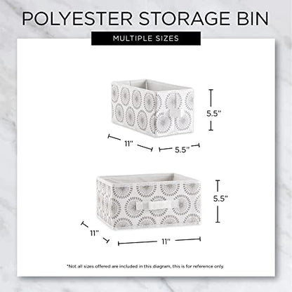 DII Non Woven Polyester Storage Bin, 11x11x5.5-inch, Starburst Gray, 2 Piece - size: 11x11x5.5"