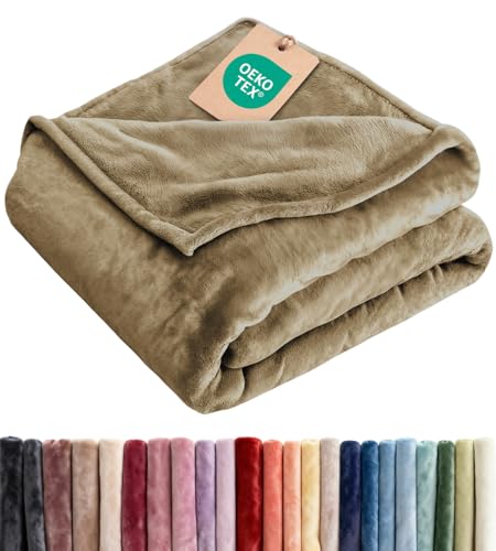 Fleece Blanket King Size - Ultra-Soft Warm Flannel Fleece Blanket - Camel | Soft, Warm, Outdoor Picnic Blanket for Camping, Travel, Lightweight, Cozy, Anti-Static, Home Decor Gifts for Men & Women - color: 20 - Camel, size: King (90" x 108")
