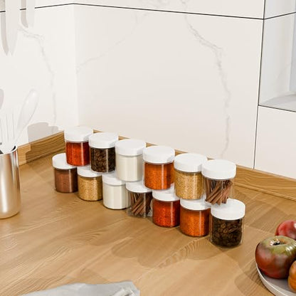 84PCS 4oz/125ml Plastic Jars with Screw On Lids Pressure Sensitive Seal,Clear Container for Storing Dry Food,Lotion, Makeup, Slime, Honey Jam, Cream, Butter,White - color: Plastic-84Pack-White
