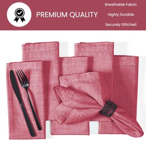 Cloth Dinner Napkins 100% Cotton Set of 6 - Soft Durable Washable - Ideal for Farmhouse Parties Wedding Christmas Easter - Perfect Everyday Use Table Cloth Napkins 18x18 Dusty Pink - color: Dusty Pink