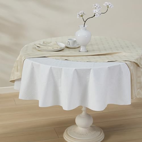 Newbridge Quilted Waterproof Cut to Fit Table Pad Protector with Flannel Backing, Heat Resistant, Wipe Clean, Cushioned Pad Protects Table from Spills and Scratches, 70 Inch Round - size: 70" (Round)