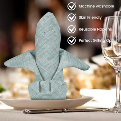 Cloth Dinner Napkins 100% Cotton Set of 6 - Soft Durable Washable - Ideal for Farmhouse Parties Wedding Christmas Easter - Perfect Everyday Use Table Cloth Napkins 18x18 Sage Green - color: Sage Green