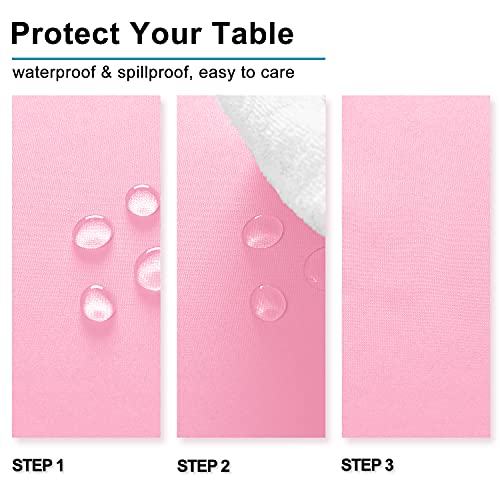 Pink Tablecloth Square, 30 x 30 Inch, 1 Pack | Waterproof, Wrinkle Resistant, Washable Fabric Table Cloth for Card Tables/Party/Dining/Spring/Wedding - color: Pink, size: 30" x 30" (Square)