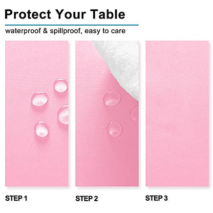 Pink Tablecloth Square, 30 x 30 Inch, 1 Pack | Waterproof, Wrinkle Resistant, Washable Fabric Table Cloth for Card Tables/Party/Dining/Spring/Wedding - color: Pink, size: 30" x 30" (Square)