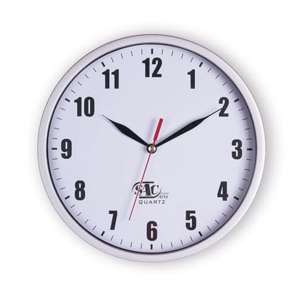 SAC SMARTEN ARTS Silent Wall Clocks Battery Operated Wall Clock for Kids White Non-Ticking Easy to Read Wall Clock for Bathroom Kitchen Living Room Bedroom in 8 Inches - color: 02 Silver