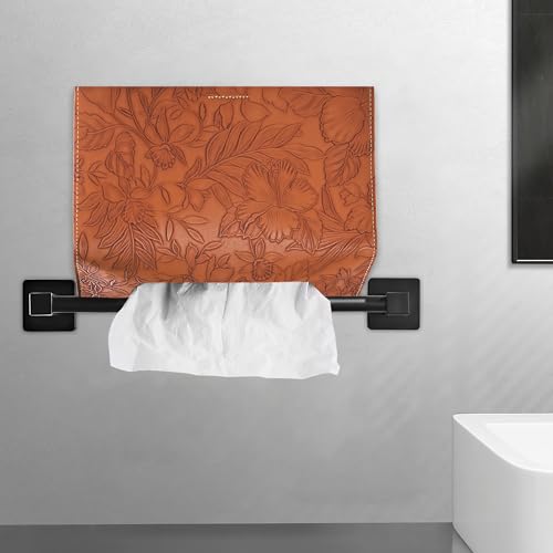 Leather Cover for Disposable Paper Hand Towel Box, Compatible with Kleenex Paper Hand Towel(1-Carved Brown) - color: 1-carved Brown