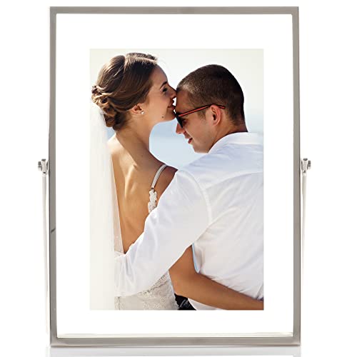 Lawrence Frames Metal Easel Float Picture Frame, 4x6, Silver - color: Silver, size: 4x6