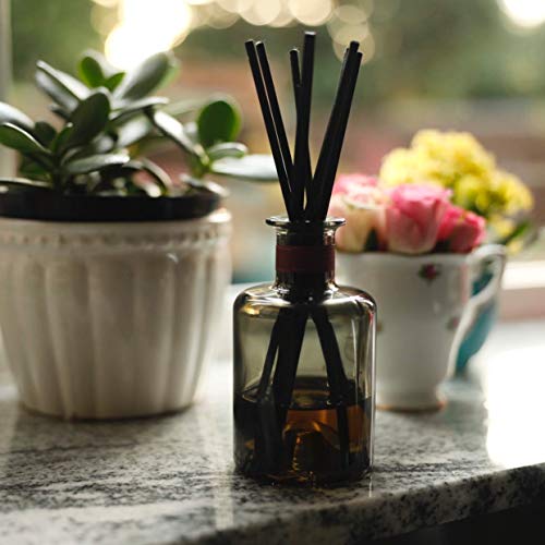 Ziffs Home® 120pcs Black Fibre Reed Diffuser Sticks - 20cm/7.87in x 4mm/0.16in - Thick Reeds Sticks - Fibre Reeds for Diffusers - color: Black - 7.87 Inch - 20cm