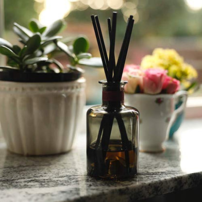 Ziffs Home® 120pcs Black Fibre Reed Diffuser Sticks - 20cm/7.87in x 4mm/0.16in - Thick Reeds Sticks - Fibre Reeds for Diffusers - color: Black - 7.87 Inch - 20cm