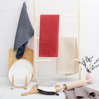 Homaxy 100% Cotton Waffle Weave Kitchen Towels, 3-Pack, Beige | 13 x 28 Inches, Ultra Soft Absorbent Dish Towels, Quick Drying Cleaning Towels - color: Beige, size: 13 X 28 - 3 Pack