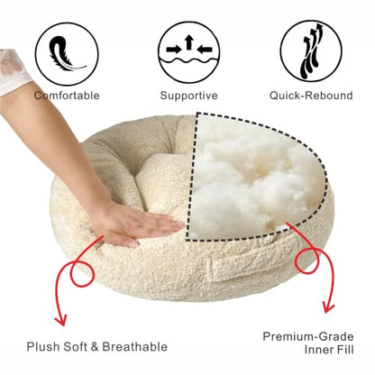 Floor Cushion Pillow, Portable Large | Meditation Adult Sitting Pillow with Handle for Tatami, Living Room & Yoga (1, Round, Fog, 22 x 22 x 6 inches) - color: Round, Fog