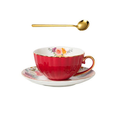 British Multicolor Ceramics Afternoon Tea Coffee Cup Saucer Set Wedding Gift - color: Styles4