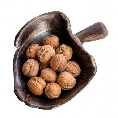wood fruit bowl with handle decorative bowl | Natural Vintage Grain Naturally Formed Each Bowl Features a Unique Shape wooden salad bowl Solid Wooddecorative bowl for keys - color: Brown-B