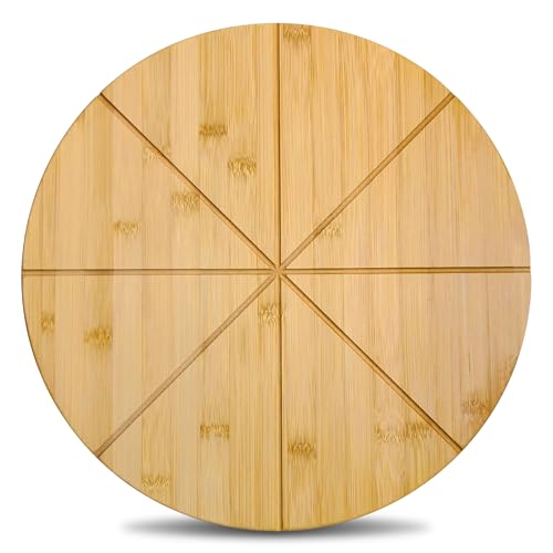 20" Pizza Cutting Board Extra Large Bamboo Wooden Round Platter Tray Prep - style: 20"