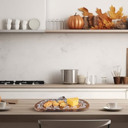 Pumpkin Shaped Cutting Board Acacia Wood Serving Board Wooden Serving Platter Tray Cheese Fruit Bread Christmas Holiday Xmas Kitchen Decoration - style: Pumpkin Shaped